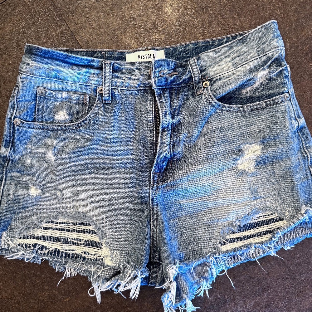 PISTOLA  distressed SHORTS size 26